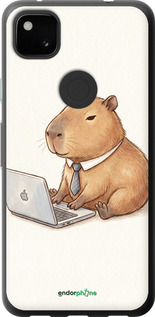 Силіконовий чехол Funny Capybara CEO Working для Google Pixel 4A - 6777u-1935 изображение 
