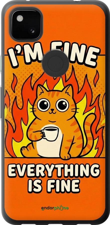 Силиконовый чехол Funny Cat для Google Pixel 4A - 6786u-1935 изображение 