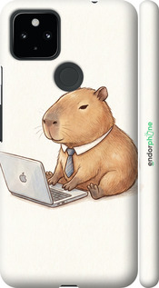 3D пластиковый матовый чехол Funny Capybara CEO Working для Google Pixel 4A 5G - 6777m-2867 изображение 