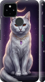 3D пластиковий матовий чехол Mystic White Cat Gothic Dark Purple Gold для Google Pixel 5 XL - 6805m-2033 изображение 