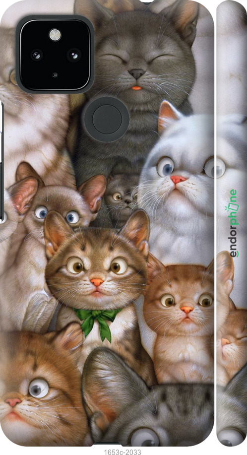 

3D пластиковий матовий чохол "Коти" для Google Pixel 5 XL