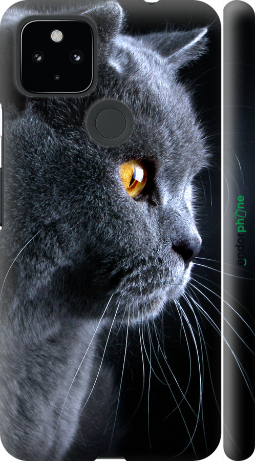 

3D пластиковий матовий чохол "Гарний кіт" для Google Pixel 5 XL, Чорний