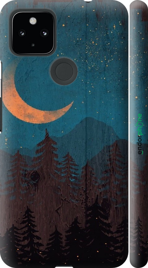 3D пластиковий матовий чехол Зоряний ліс для Google Pixel 5 XL - 6480m-2033 изображение 