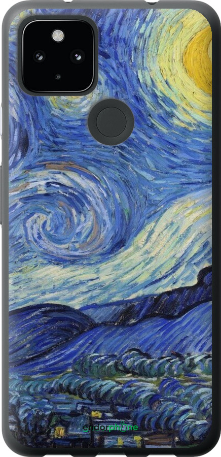Силіконовий чехол «Зоряна ніч» Вінсента Ван Гога для Google Pixel 5 XL - 6433u-2033 изображение 