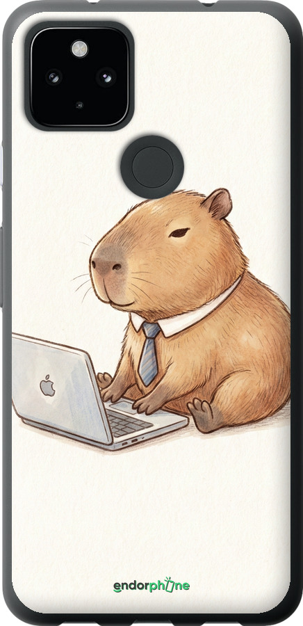 Силиконовый чехол Funny Capybara CEO Working для Google Pixel 4A 5G - 6777u-2867 изображение 