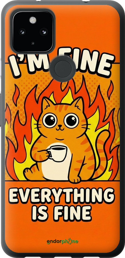 Силиконовый чехол Funny Cat для Google Pixel 4A 5G - 6786u-2867 изображение 