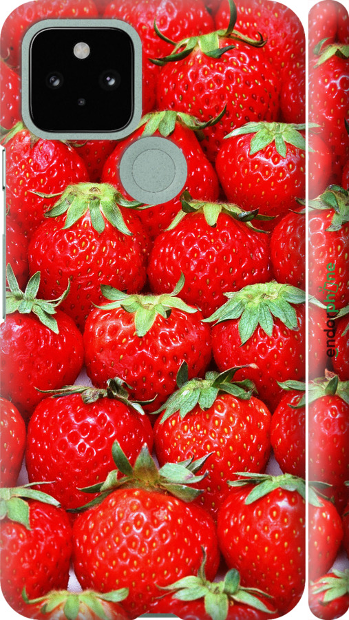 3D пластиковый матовый чехол Клубника для Google Pixel 5 - 6020m-2044 изображение 