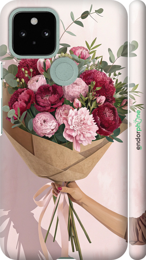 3D пластиковий матовий чехол Півонії 1 для Google Pixel 5 - 6705m-2044 изображение 