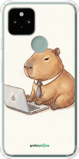 Силіконовий протиударний с посиленими кутами чехол Funny Capybara CEO Working для Google Pixel 5 - 6777sp-2044 изображение 
