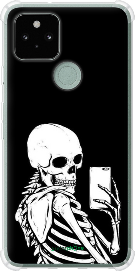 Силіконовий протиударний с посиленими кутами чехол Скелет робить Selfie для Google Pixel 5 - 6535sp-2044 изображение 