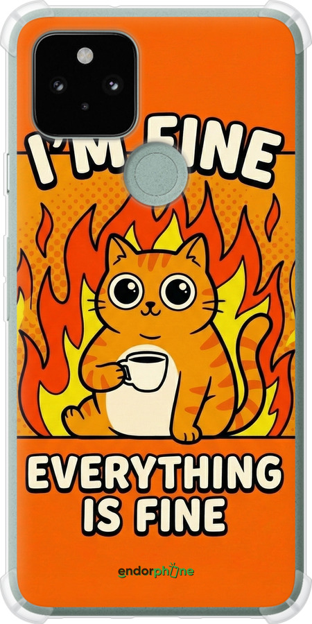 Силикон с усиленными углами чехол Funny Cat для Google Pixel 5 - 6786sp-2044 изображение 