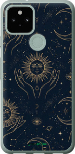 Силіконовий чехол Celestial Harmony: Sun & Moon Gold Mystic Pattern для Google Pixel 5 - 6778u-2044 изображение 