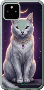 Силіконовий чехол Mystic White Cat Gothic Dark Purple Gold для Google Pixel 5 - 6805u-2044 изображение 