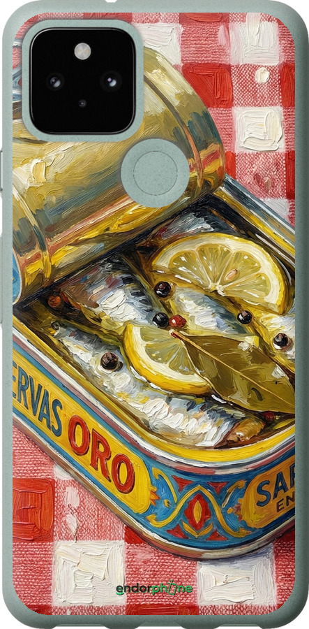 Силиконовый чехол Vintage Sardine Tin Phone для Google Pixel 5 - 6772u-2044 изображение 