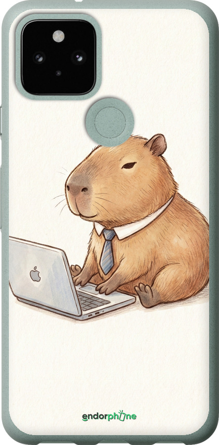 Силиконовый чехол Funny Capybara CEO Working для Google Pixel 5 - 6777u-2044 изображение 