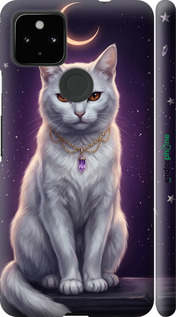 3D пластиковый матовый чехол Mystic White Cat Gothic Dark Purple Gold для Google Pixel 5A - 6805m-2286 изображение 
