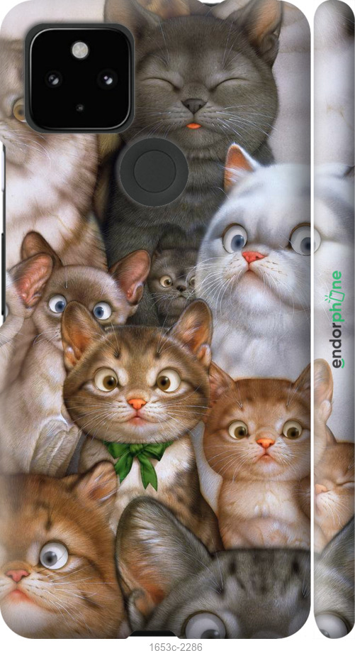 

3D пластиковий матовий чохол "Коти" для Google Pixel 5A