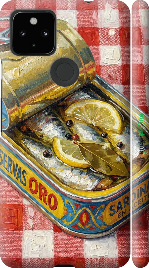3D пластиковый матовый чехол Vintage Sardine Tin Phone для Google Pixel 5A - 6772m-2286 изображение 