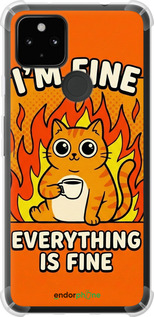 Силикон с усиленными углами чехол 'Funny Cat' для Google Pixel 5A изображение 5