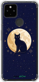 Силикон с усиленными углами чехол 'Cute Cat Celestial/Witchy' для Google Pixel 5A изображение 3