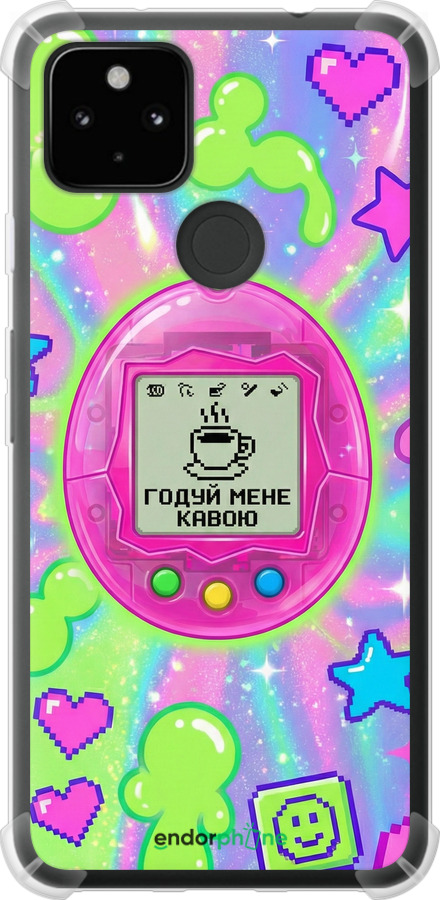 Силіконовий протиударний с посиленими кутами чехол Y2K Aesthetic Retro Pet: Годуй мене кавою для Google Pixel 5A - 6784sp-2286 изображение 