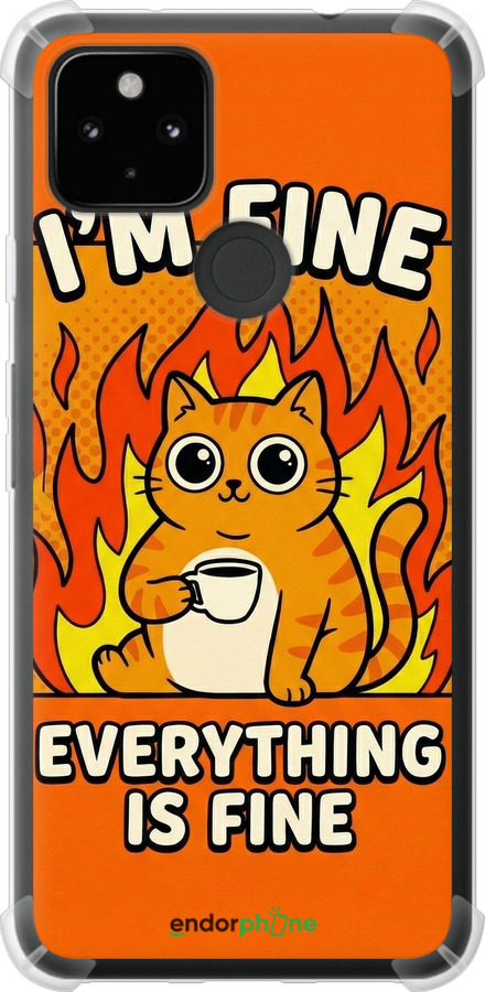 Силикон с усиленными углами чехол Funny Cat для Google Pixel 5A - 6786sp-2286 изображение 