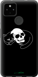 Силиконовый чехол С изображением кота и черепа для Google Pixel 5A - 6491u-2286 изображение 