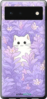 Силіконовий чехол Котик в цветах для Google Pixel 6 - 6390u-2364 изображение 