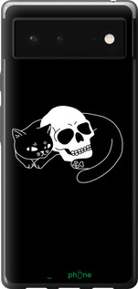 Силиконовый чехол С изображением кота и черепа для Google Pixel 6 - 6491u-2364 изображение 
