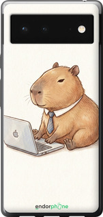 Силиконовый чехол Funny Capybara CEO Working для Google Pixel 6 - 6777u-2364 изображение 