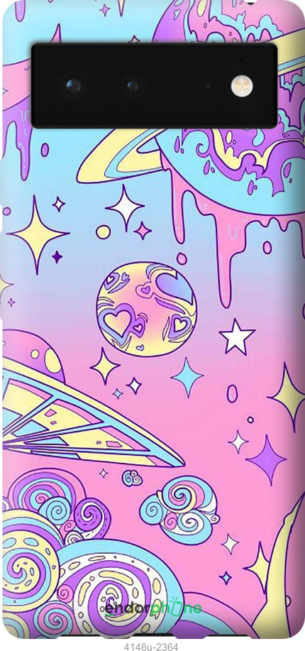 Силиконовый чехол Розовая галактика для Google Pixel 6 - 4146u-2364 изображение 