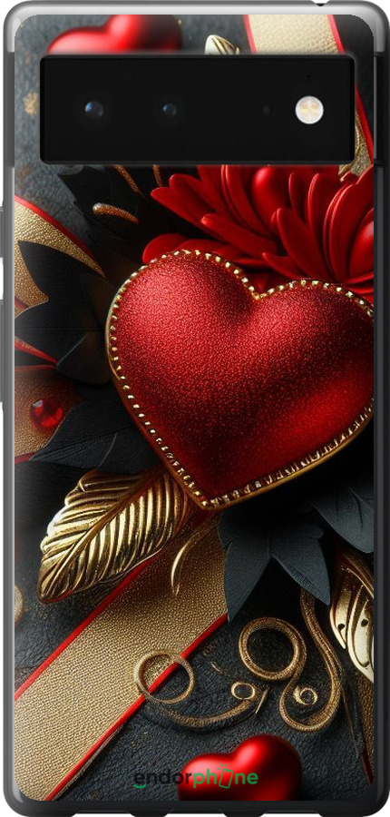 Силиконовый чехол Сердечки v2 для Google Pixel 6 - 5832u-2364 изображение 