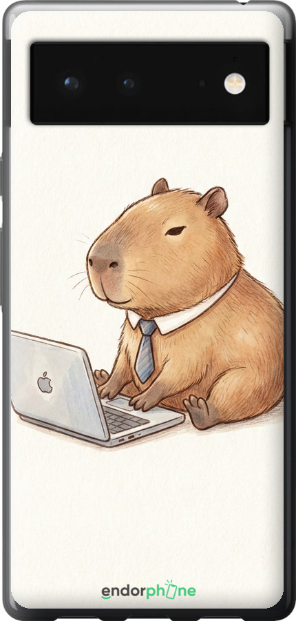 Силиконовый чехол Funny Capybara CEO Working для Google Pixel 6 - 6777u-2364 изображение 