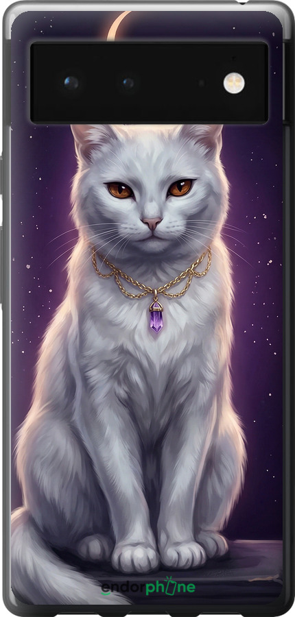 Силиконовый чехол Mystic White Cat Gothic Dark Purple Gold для Google Pixel 6 - 6805u-2364 изображение 