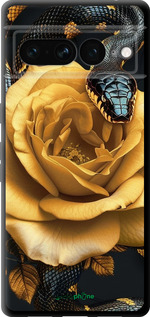 TPU чехол Black snake and golden rose для Google Pixel 7 Pro - 6068b-3031 изображение 