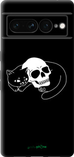 TPU чехол Із зображенням кота та черепа для Google Pixel 7 Pro - 6491b-3031 изображение 