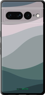 TPU чехол С фиолетовым и бирюзовым ретро-стилем и волнами для Google Pixel 7 Pro - 6533b-3031 изображение 