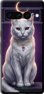 TPU чехол Mystic White Cat Gothic Dark Purple Gold для Google Pixel 7 Pro - 6805b-3031 изображение 