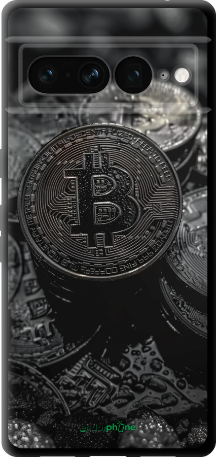 TPU чехол Black Bitcoin для Google Pixel 7 Pro - 6090b-3031 изображение 