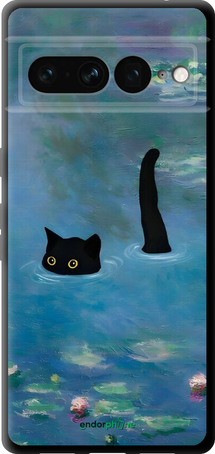 TPU чехол Із зображенням кота та водяної лілії Monet для Google Pixel 7 Pro - 6519b-3031 изображение 