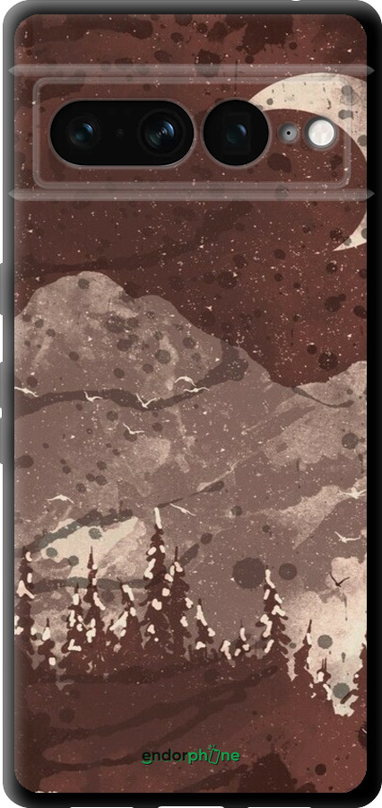 TPU чехол С изображением лунного пейзажа в ночном лесу для Google Pixel 7 Pro - 6546b-3031 изображение 