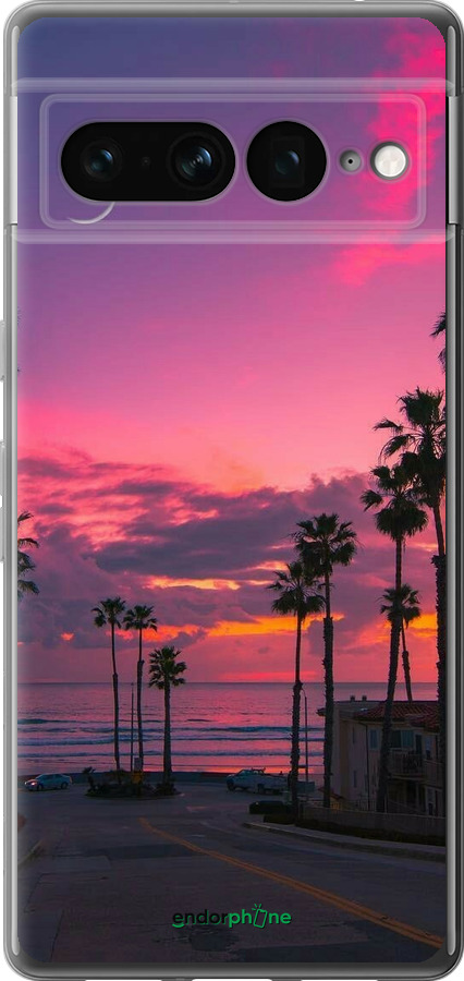Силиконовый чехол Пальмы для Google Pixel 7 Pro - 5873u-3031 изображение 