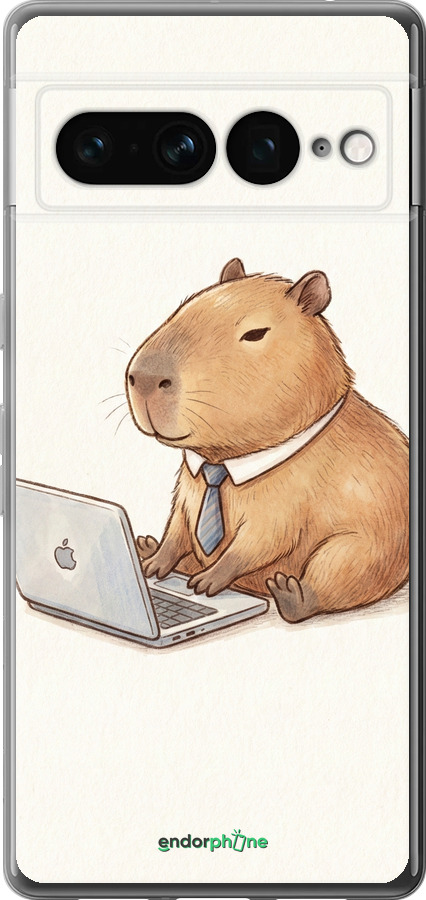 Силиконовый чехол Funny Capybara CEO Working для Google Pixel 7 Pro - 6777u-3031 изображение 