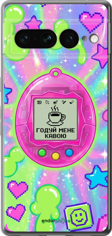 Силиконовый чехол Y2K Aesthetic Retro Pet: Годуй мене кавою для Google Pixel 7 Pro - 6784u-3031 изображение 