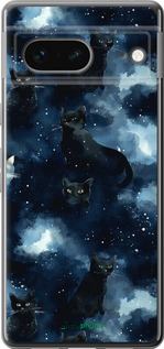 Силиконовый чехол Изображение Кошек с тёмной акварелью для Google Pixel 7 - 6521u-2839 изображение 