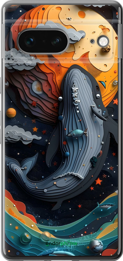 Силіконовий чехол Кит у космосі для Google Pixel 7 - 6328u-2839 изображение 