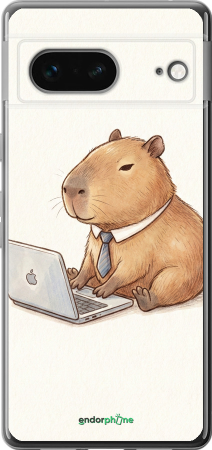 Силиконовый чехол Funny Capybara CEO Working для Google Pixel 7 - 6777u-2839 изображение 