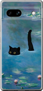 Силіконовий чехол Із зображенням кота та водяної лілії Monet для Google Pixel 7a - 6519u-3048 изображение 