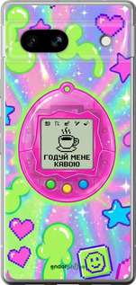 Силиконовый чехол Y2K Aesthetic Retro Pet: Годуй мене кавою для Google Pixel 7a - 6784u-3048 изображение 