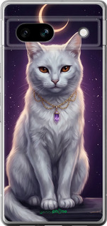 Силіконовий чехол Mystic White Cat Gothic Dark Purple Gold для Google Pixel 7a - 6805u-3048 изображение 